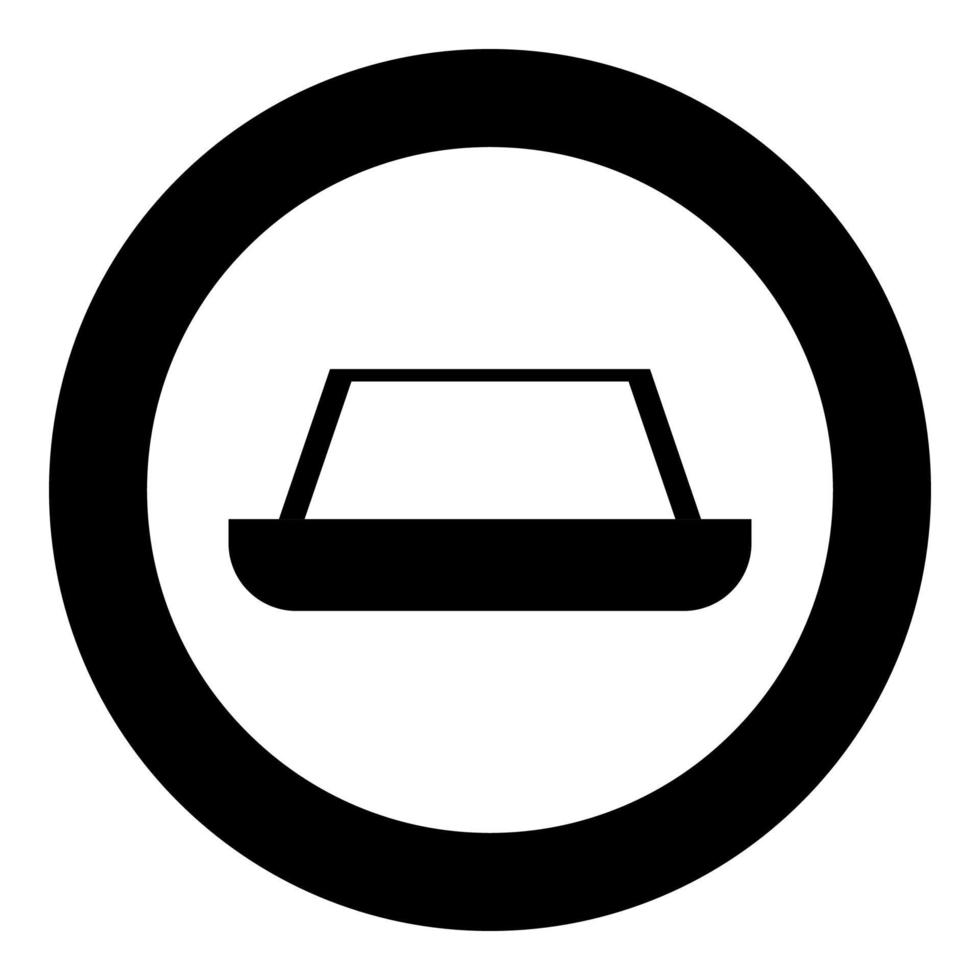 icona del tappeto colore nero in cerchio vettore