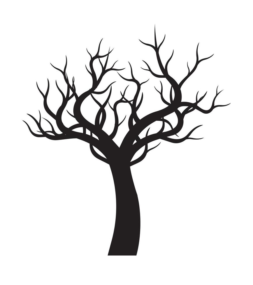 albero nero. illustrazione vettoriale. vettore