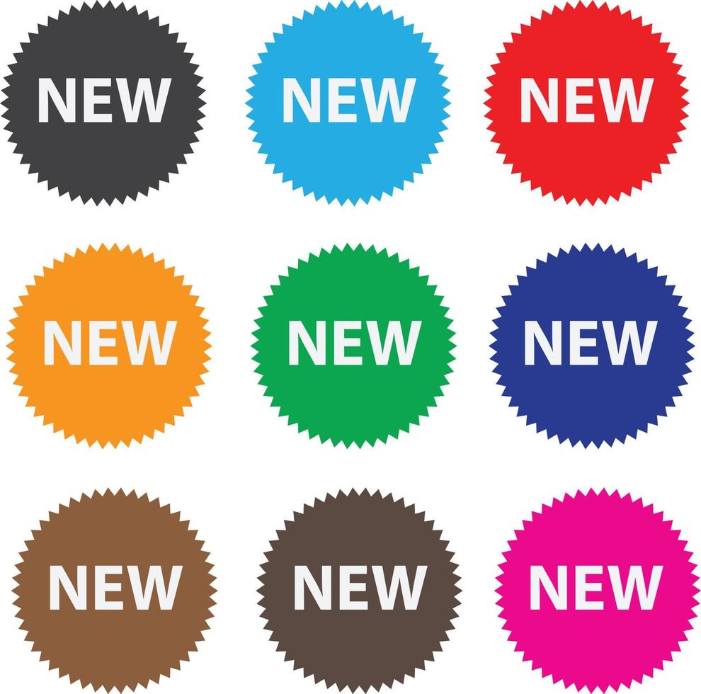 icona nuovi tag. simbolo adesivo. segno di etichetta. vettore