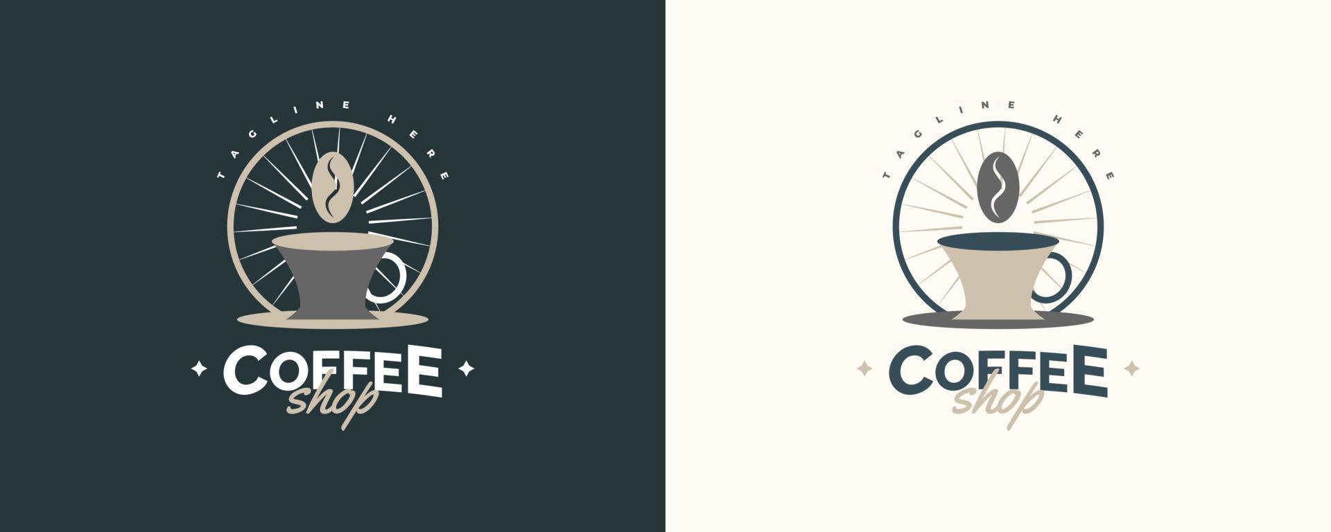 logo della caffetteria vintage e minimale. logo o emblema del caffè con stile retrò vettore