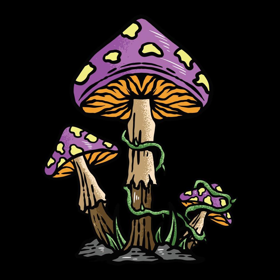 illustrazione vettoriale di arte dei funghi