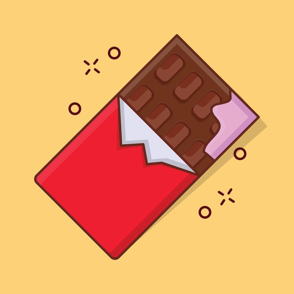 illustrazione vettoriale di cioccolato su uno sfondo. simboli di qualità premium. icone vettoriali per il concetto e la progettazione grafica.