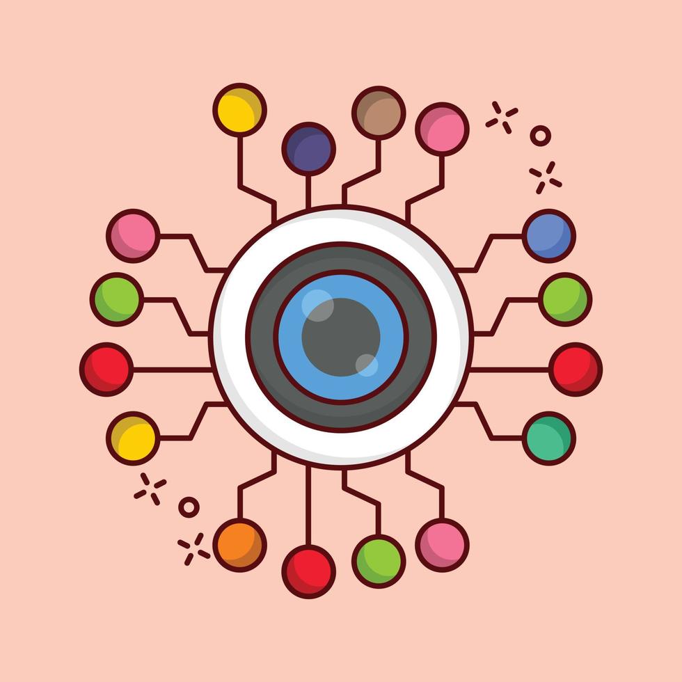 illustrazione vettoriale di rete oculare su uno sfondo. simboli di qualità premium. icone vettoriali per il concetto e la progettazione grafica.