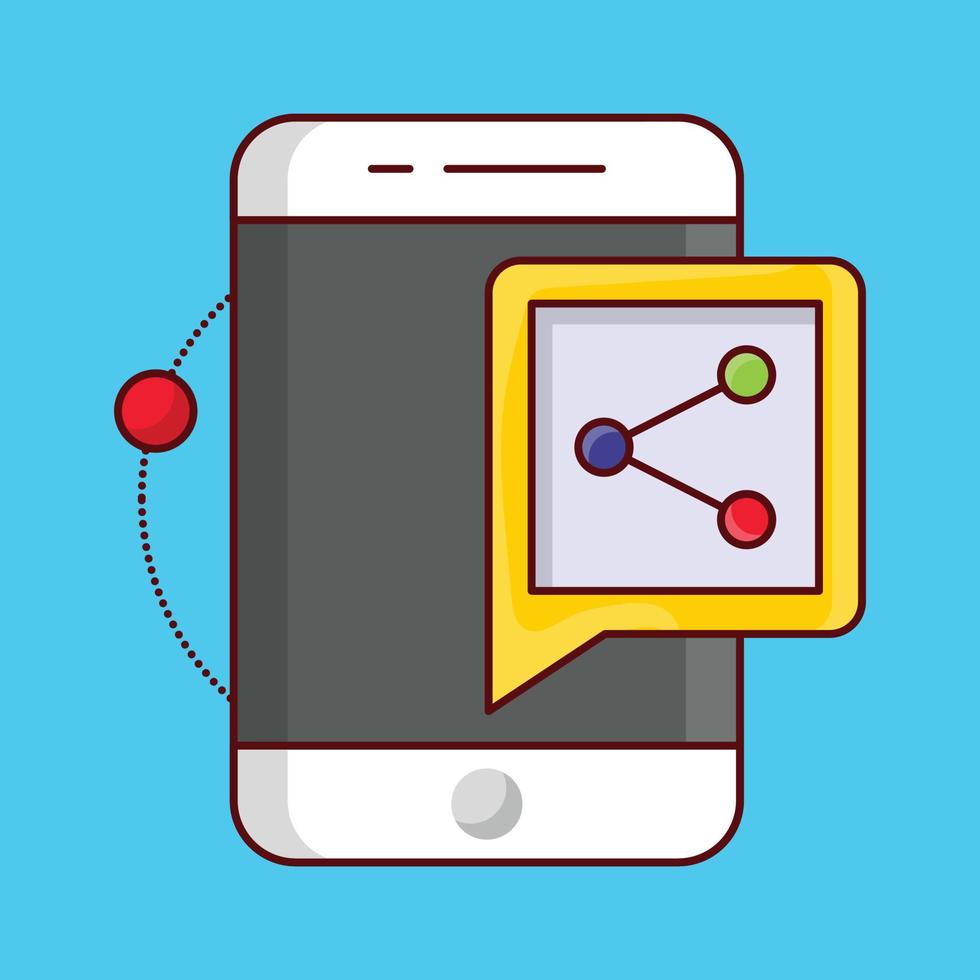 illustrazione vettoriale di condivisione mobile su uno sfondo simboli di qualità premium. icone vettoriali per il concetto e la progettazione grafica.