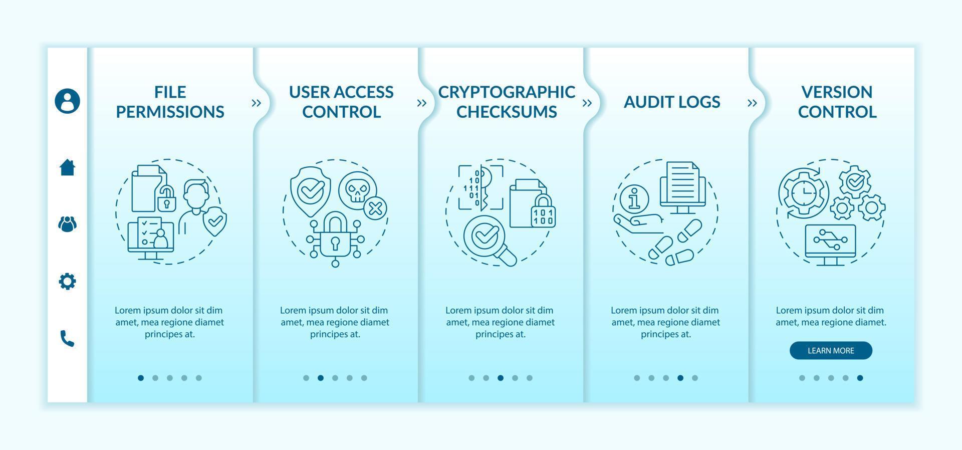 modello di onboarding del gradiente turchese di integrità vettore