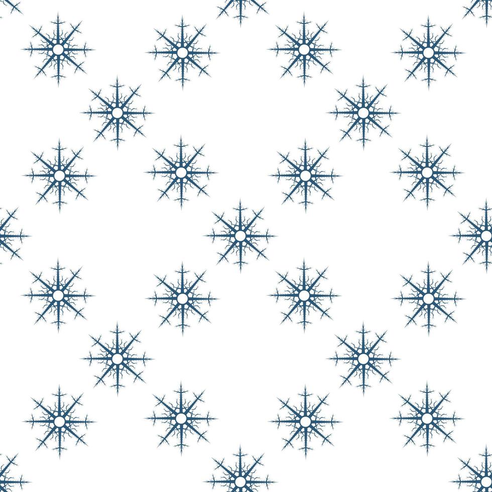 modello senza cuciture con fiocchi di neve blu scuro su sfondo bianco per plaid, tessuto, tessuto, vestiti, tovaglie e altre cose. immagine vettoriale. vettore