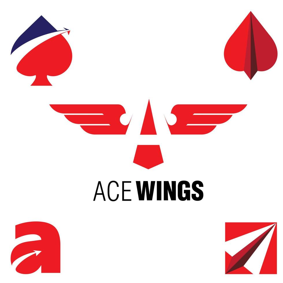asso ali simbolo vettore impostato per l'aviazione, squadra. o qualsiasi altro scopo