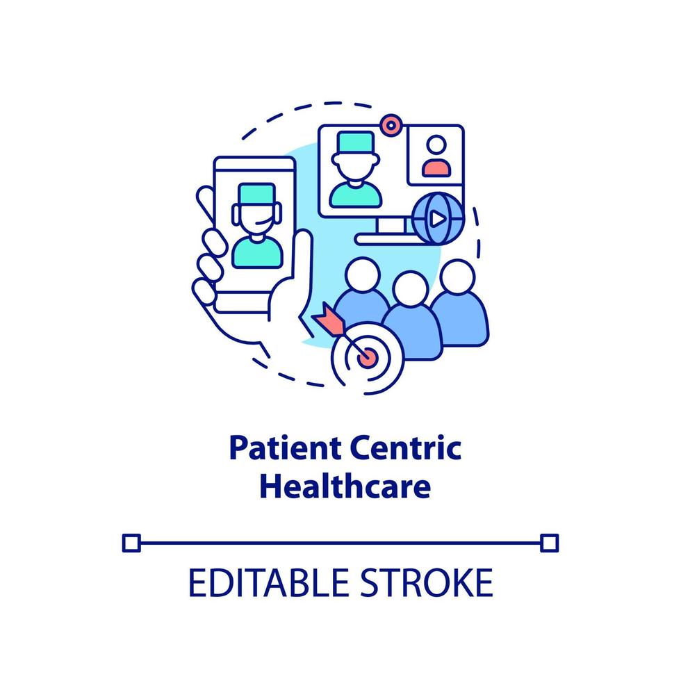 icona del concetto di assistenza sanitaria incentrata sul paziente vettore