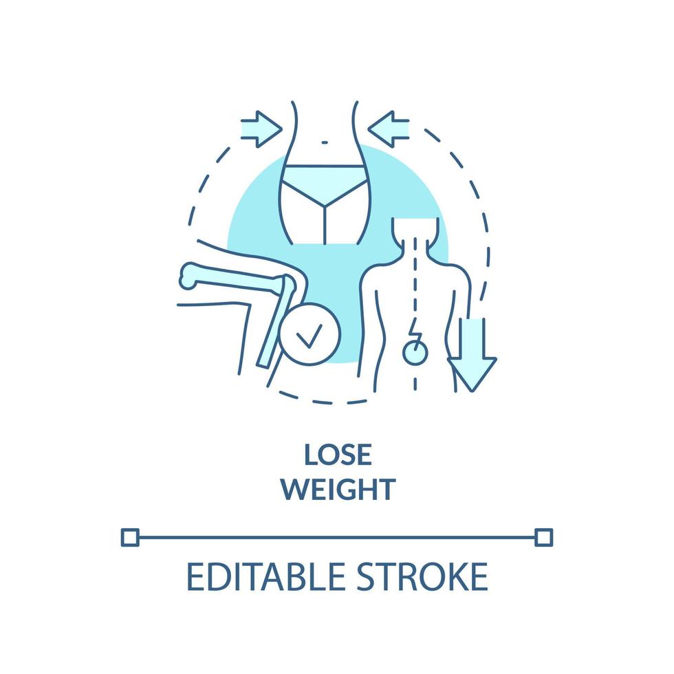 perdere peso icona del concetto turchese vettore