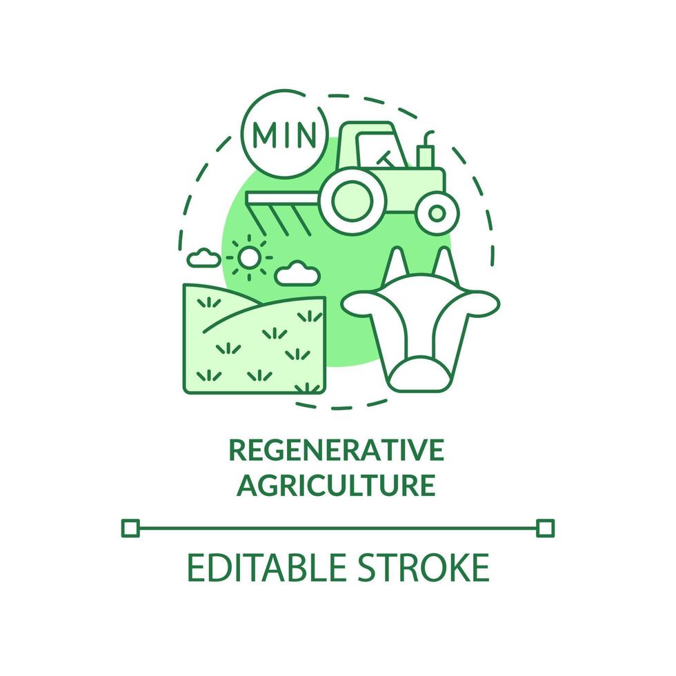 icona del concetto verde di agricoltura rigenerativa vettore