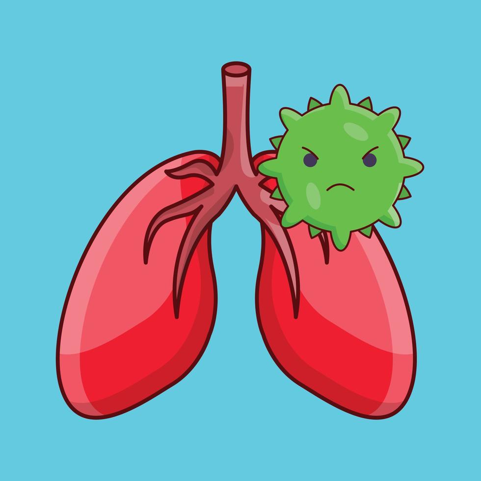 illustrazione vettoriale della corona dei polmoni su uno sfondo simboli di qualità premium. icone vettoriali per il concetto e la progettazione grafica.