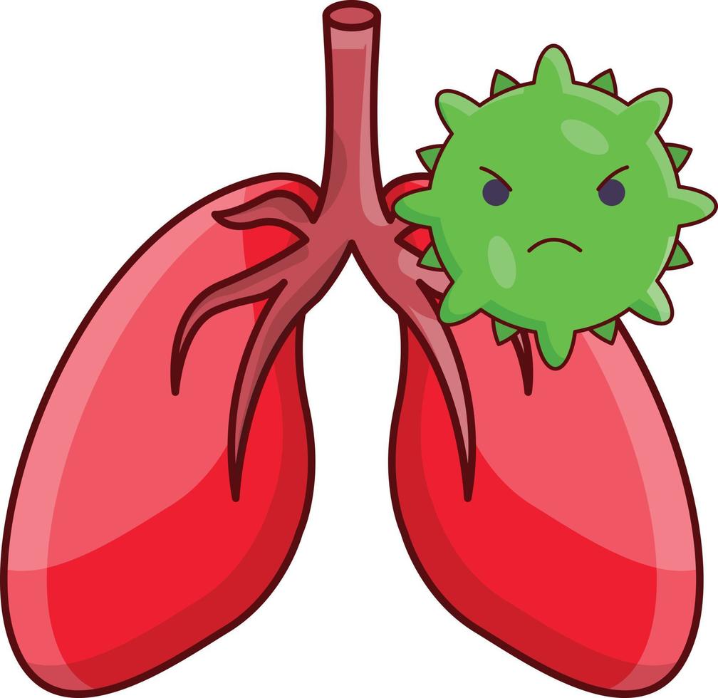 illustrazione vettoriale della corona dei polmoni su uno sfondo simboli di qualità premium. icone vettoriali per il concetto e la progettazione grafica.