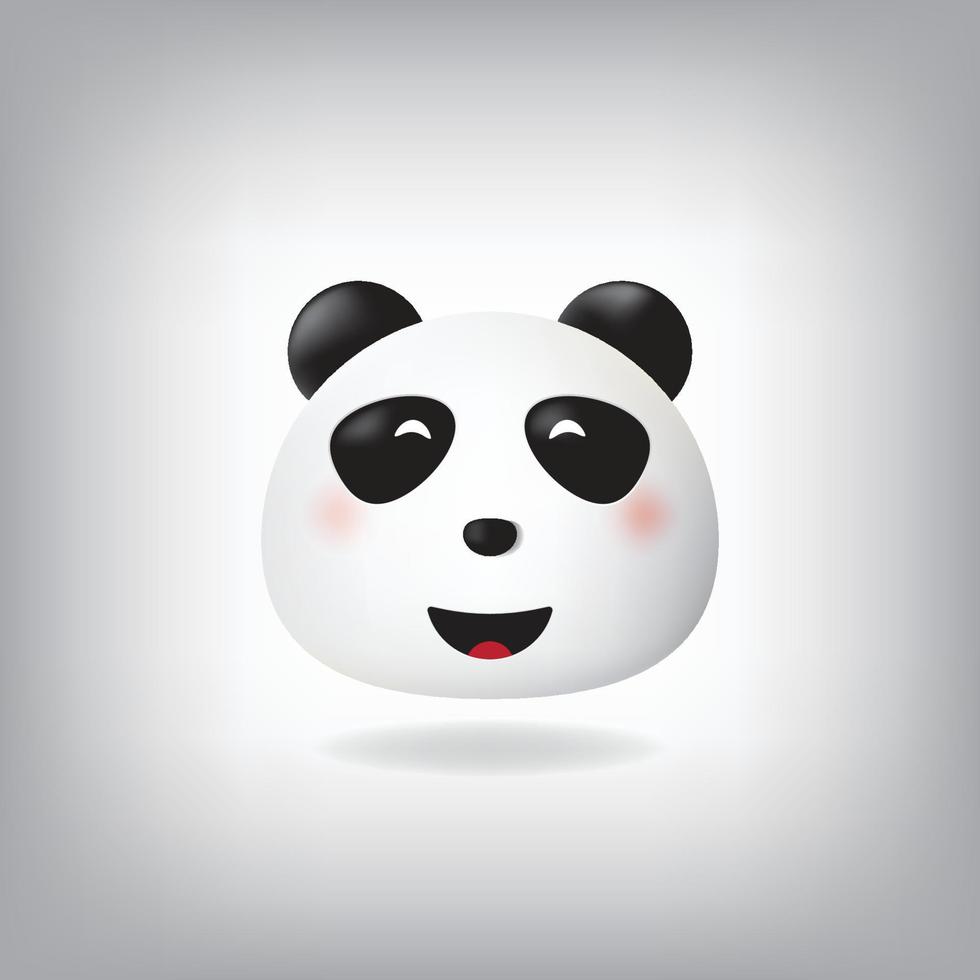 emoticon di panda con la faccia sorridente vettore
