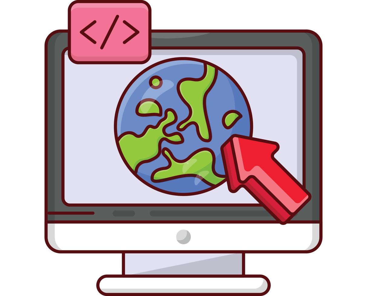 illustrazione vettoriale del cursore globale su uno sfondo. simboli di qualità premium. icone vettoriali per il concetto e la progettazione grafica.