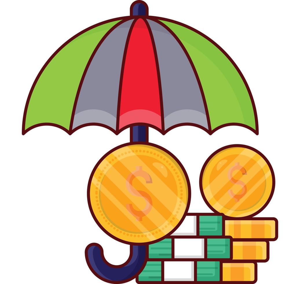 illustrazione vettoriale di protezione del dollaro su uno sfondo simboli di qualità premium. icone vettoriali per il concetto e la progettazione grafica.