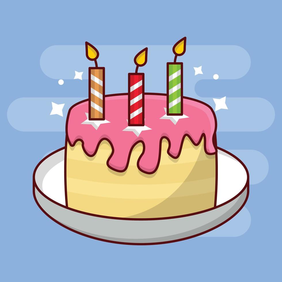 illustrazione vettoriale di torta di compleanno su uno sfondo simboli di qualità premium. icone vettoriali per il concetto e la progettazione grafica.