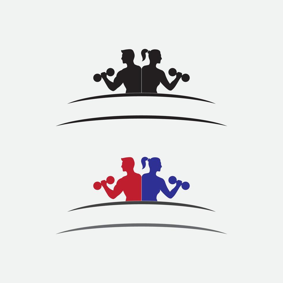 fitness logo design illustrazione vettoriale icona