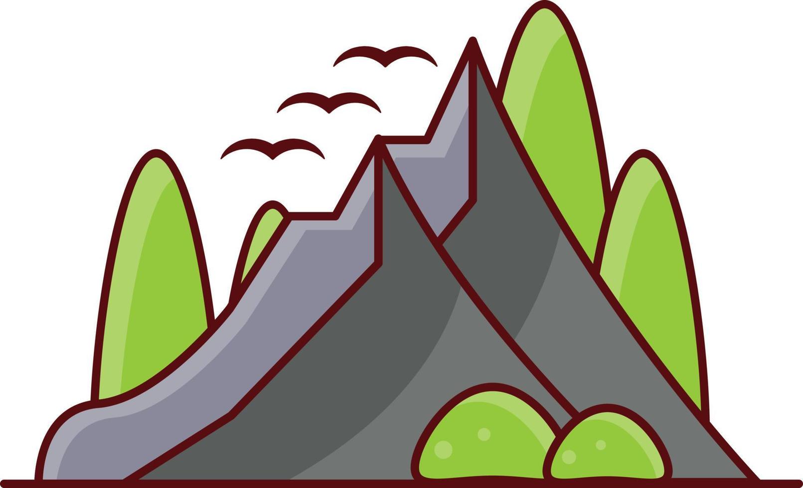 illustrazione vettoriale di montagne su uno sfondo. simboli di qualità premium. icone vettoriali per il concetto e la progettazione grafica.