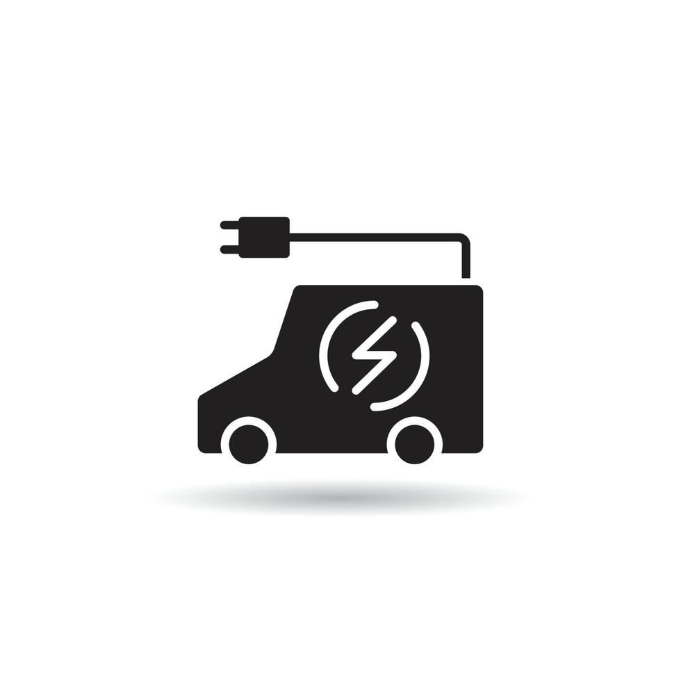 illustrazione vettoriale dell'icona dell'auto elettrica su sfondo bianco