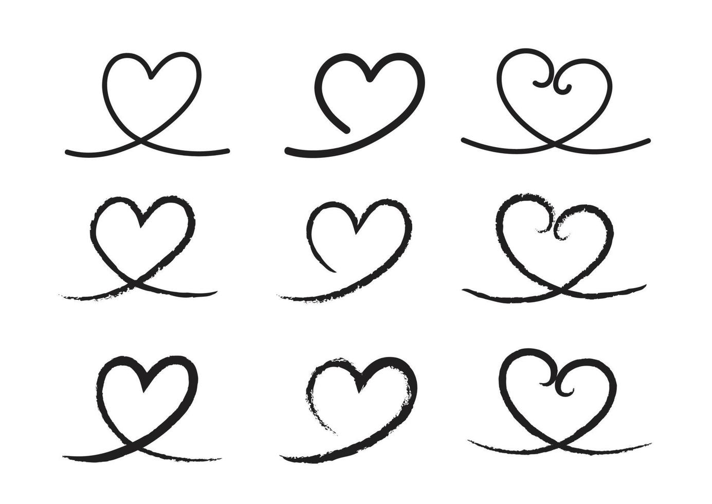 banner di doodle della linea del cuore. illustrazione vettoriale