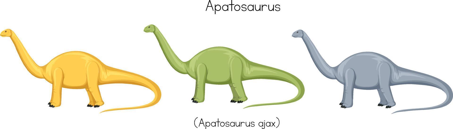 apatosauro in tre colori vettore