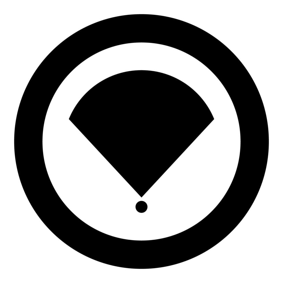 posizione o icona radar colore nero in cerchio vettore