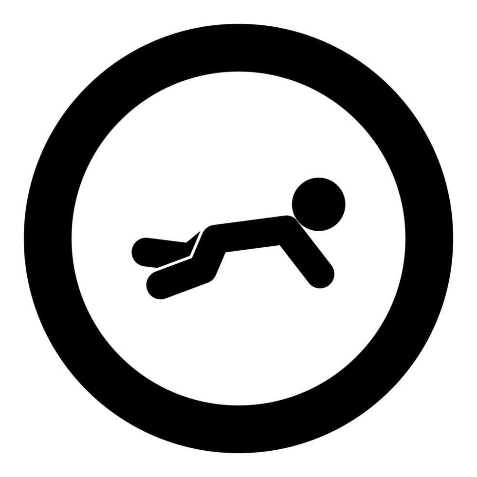 icona del bambino strisciante colore nero in cerchio vettore
