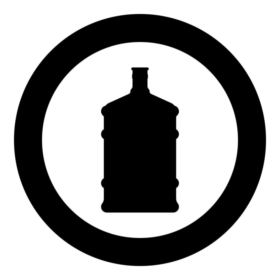 dispenser bottiglie grandi icona colore nero in cerchio vettore