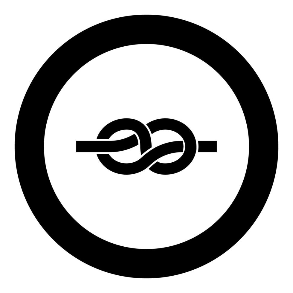icona nera del nodo in cerchio vettore