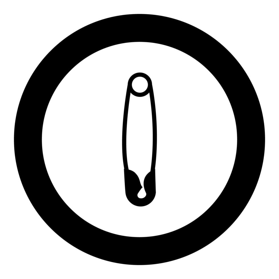 spilla da balia icona nera in cerchio vettore