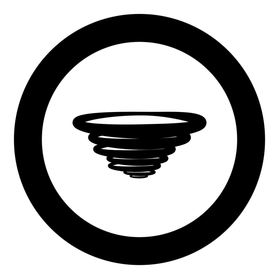 icona nera vortice in cerchio vettore
