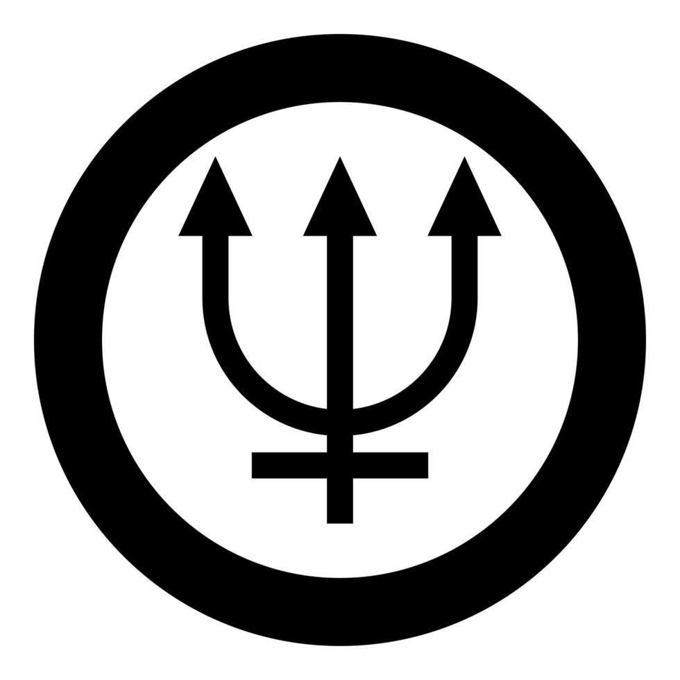 icona del simbolo di nettuno colore nero illustrazione vettoriale semplice immagine