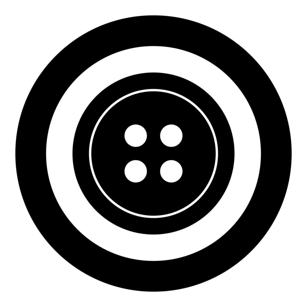 icona del pulsante abbigliamento colore nero in cerchio o rotondo vettore