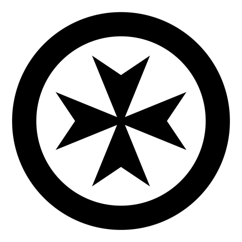 icona croce maltese colore nero illustrazione vettoriale semplice immagine