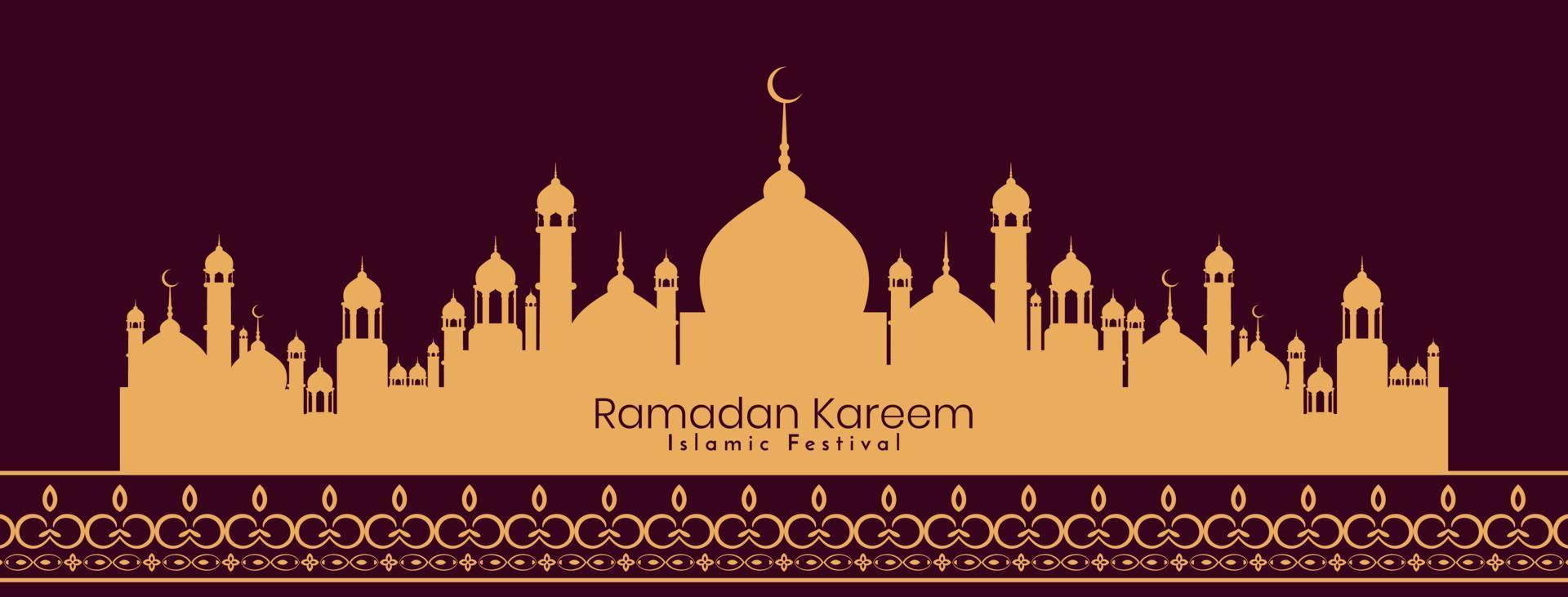 design della bandiera del festival tradizionale islamico del ramadan kareem vettore