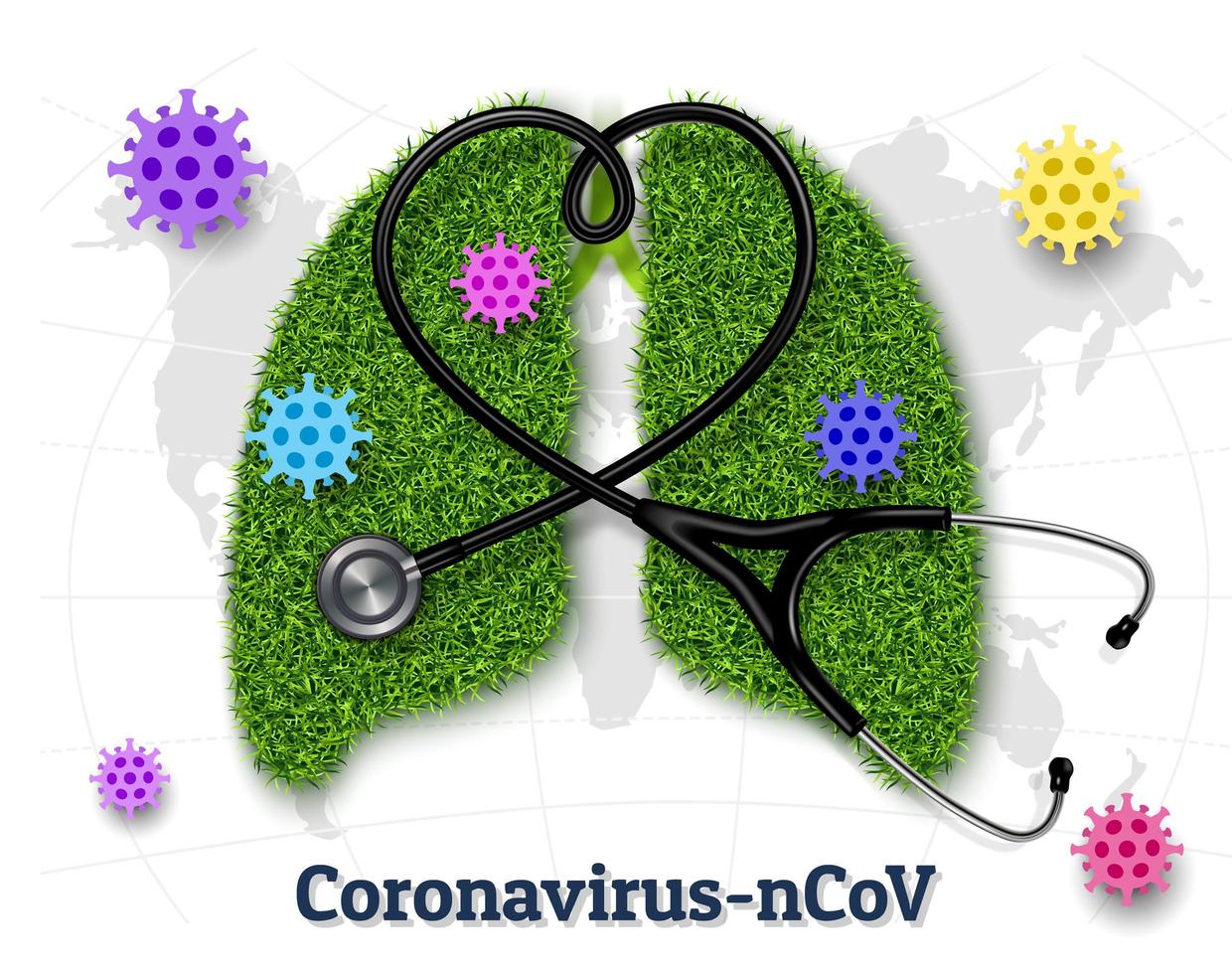 concetto di polmone coronavirus vettore