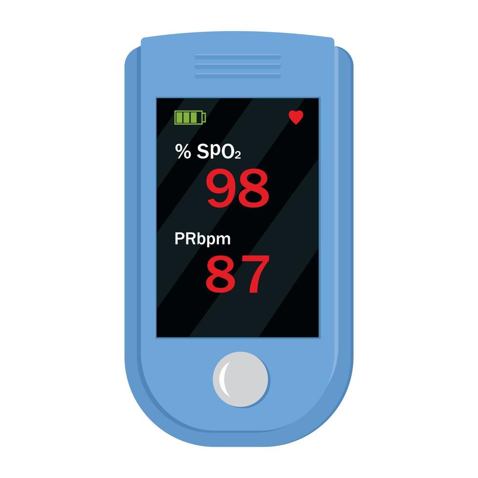 dispositivo di misurazione dell'ossigeno, illustrazione vettoriale isolata a colori in stile cartone animato