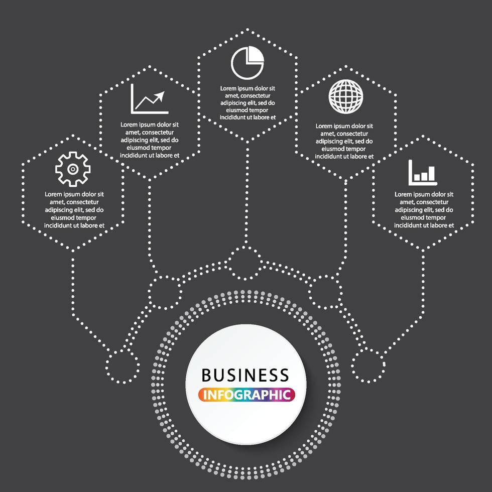 modello di infografica vettoriale con etichetta di carta 3d, cerchi integrati. concetto di affari con le opzioni. per contenuto, diagramma, diagramma di flusso, passaggi, parti, infografiche della sequenza temporale, layout del flusso di lavoro, grafico