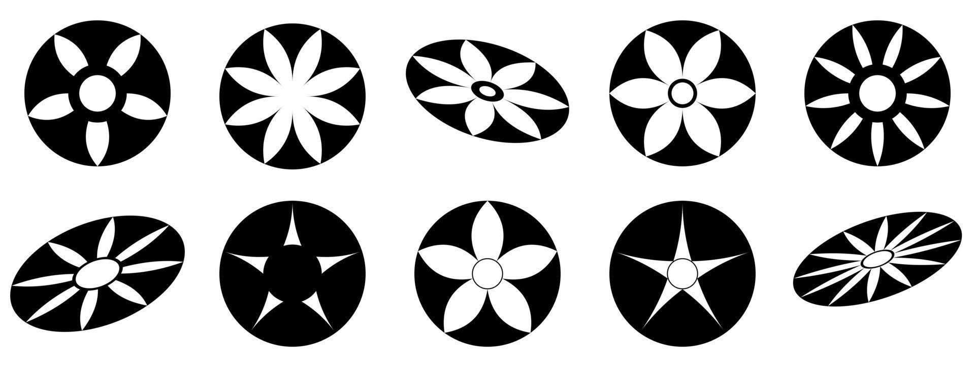 icona a forma di fiore a forma di stella per l'illustrazione vettoriale di sfondo astratto decorativo