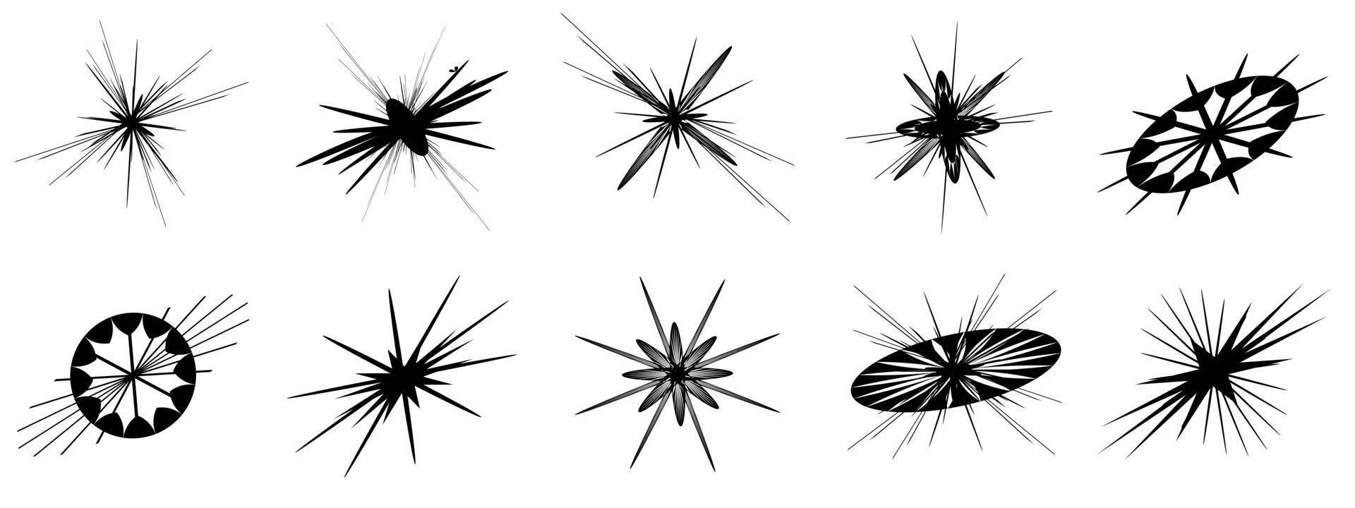 gruppo di icone a forma di stella fiocchi decorazione sfondo astratto illustrazione vettoriale