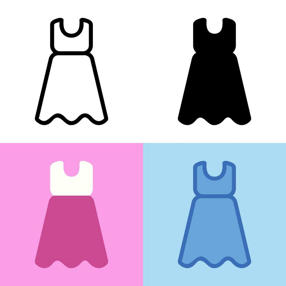 illustrazione grafica vettoriale dell'icona del vestito. perfetto per interfaccia utente, nuova applicazione, ecc