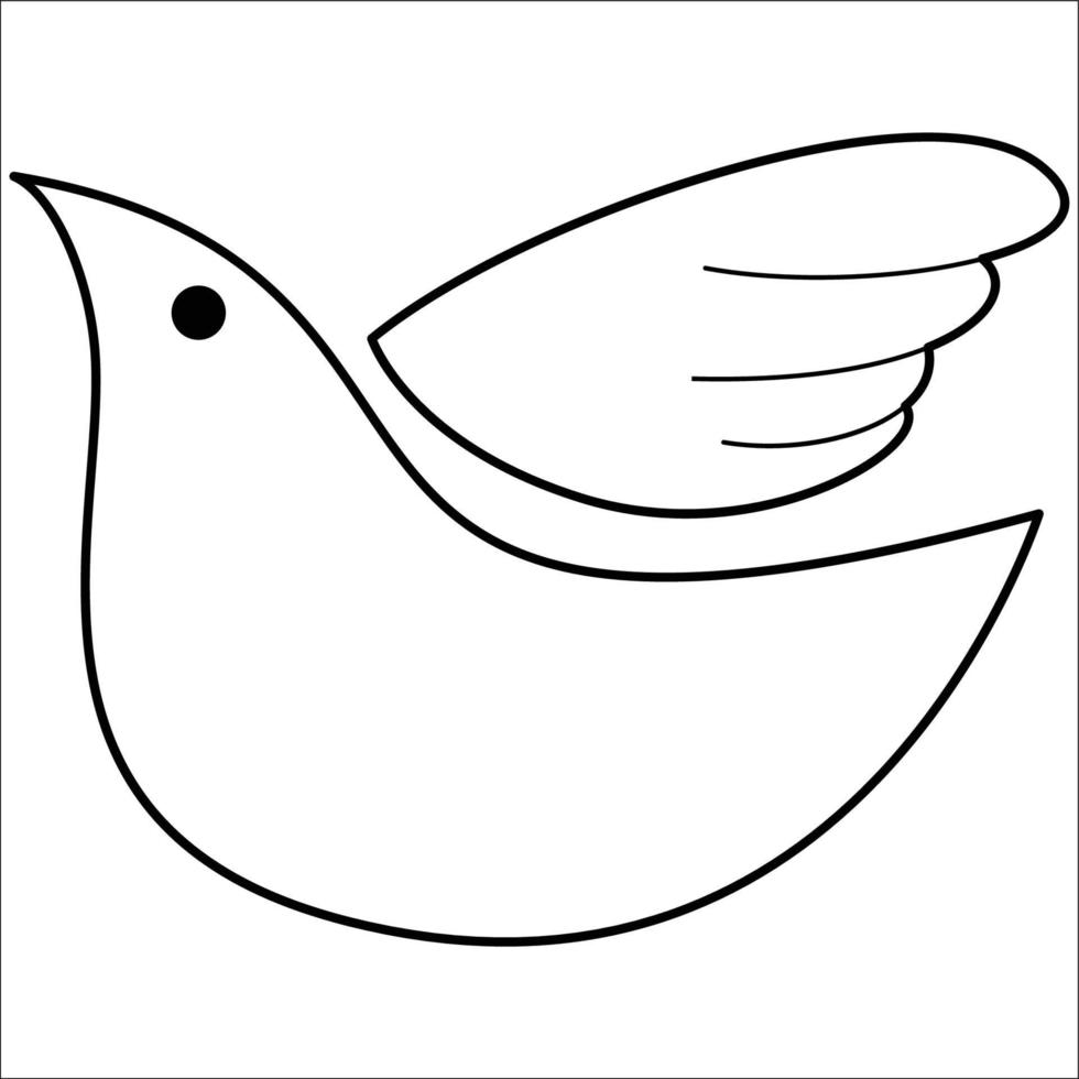 la donna del disegno a mano prega per la pace con il segno dell'uccello e la corona sopra l'illustrazione vettoriale della testa