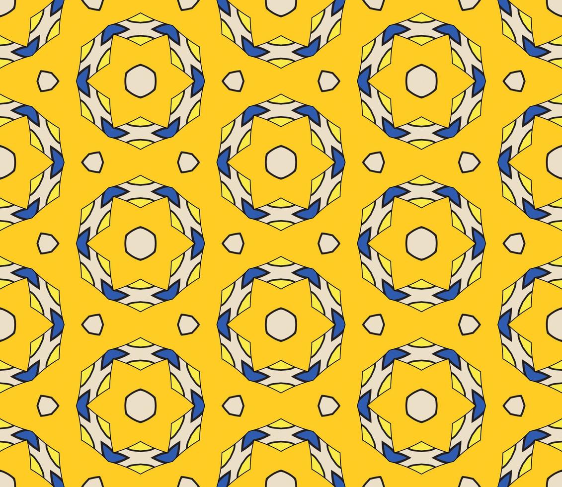 modello senza cuciture del fiore geometrico astratto di doodle colorato. sfondo floreale. mosaico caleidoscopio, geo piastrella di ornamento a linea sottile. vettore