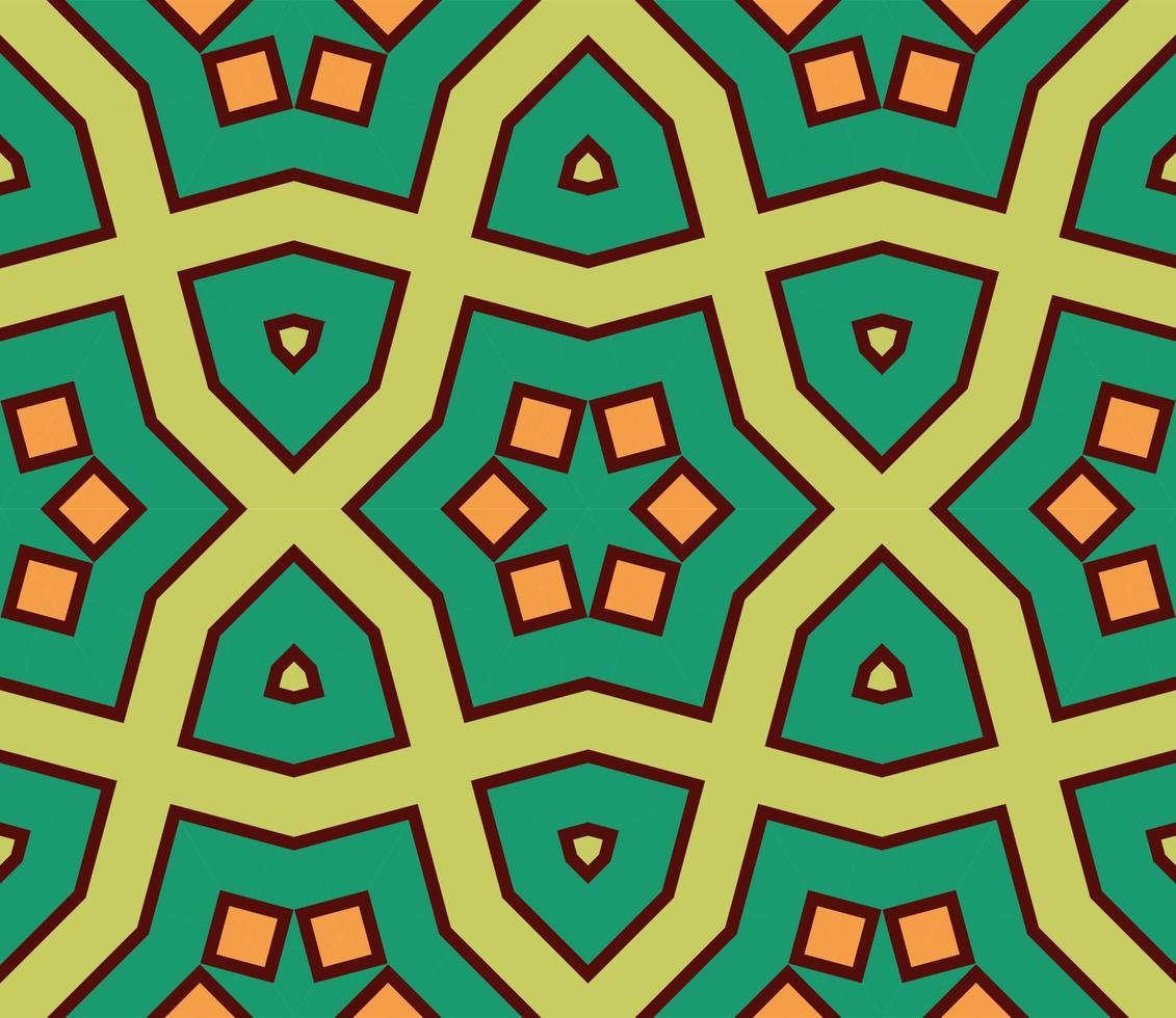 modello senza cuciture del fiore geometrico astratto di doodle colorato. sfondo floreale. mosaico caleidoscopio, geo piastrella di ornamento a linea sottile. vettore