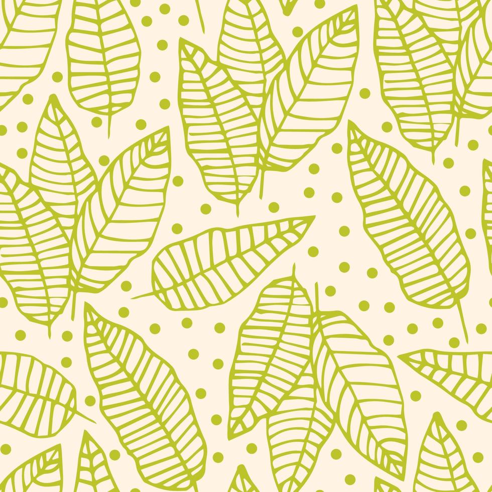 sfondo tropicale con foglie di palma disegnate a mano. modello tropicale senza cuciture. vettore
