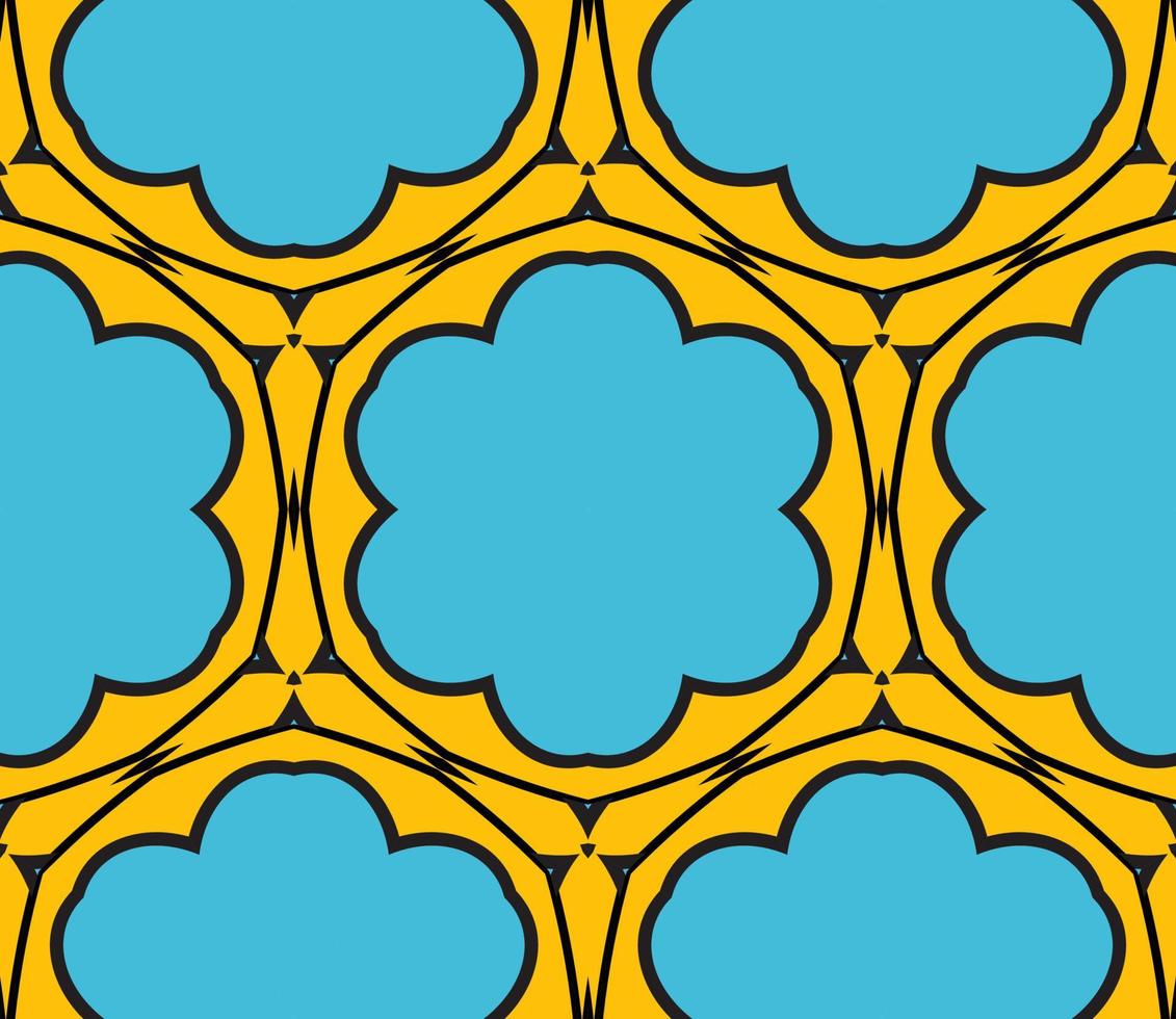 modello senza cuciture del fiore geometrico astratto di doodle colorato. sfondo floreale. mosaico caleidoscopio, geo piastrella di ornamento a linea sottile. vettore