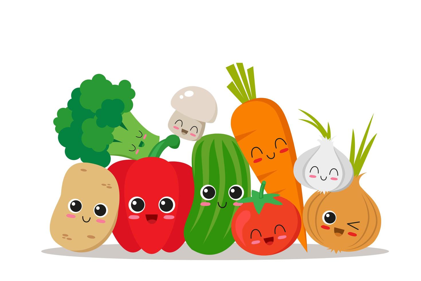 raccolta di personaggi di verdure vettore