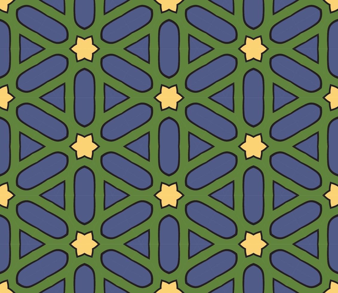 modello senza cuciture del fiore geometrico astratto di doodle colorato. sfondo floreale. mosaico caleidoscopio, geo piastrella di ornamento a linea sottile. vettore