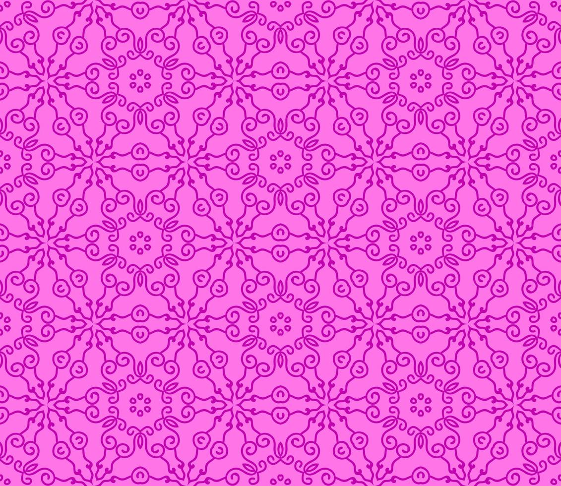 modello senza cuciture del fiore geometrico astratto di doodle colorato. sfondo floreale. mosaico caleidoscopio, geo piastrella di ornamento a linea sottile. vettore