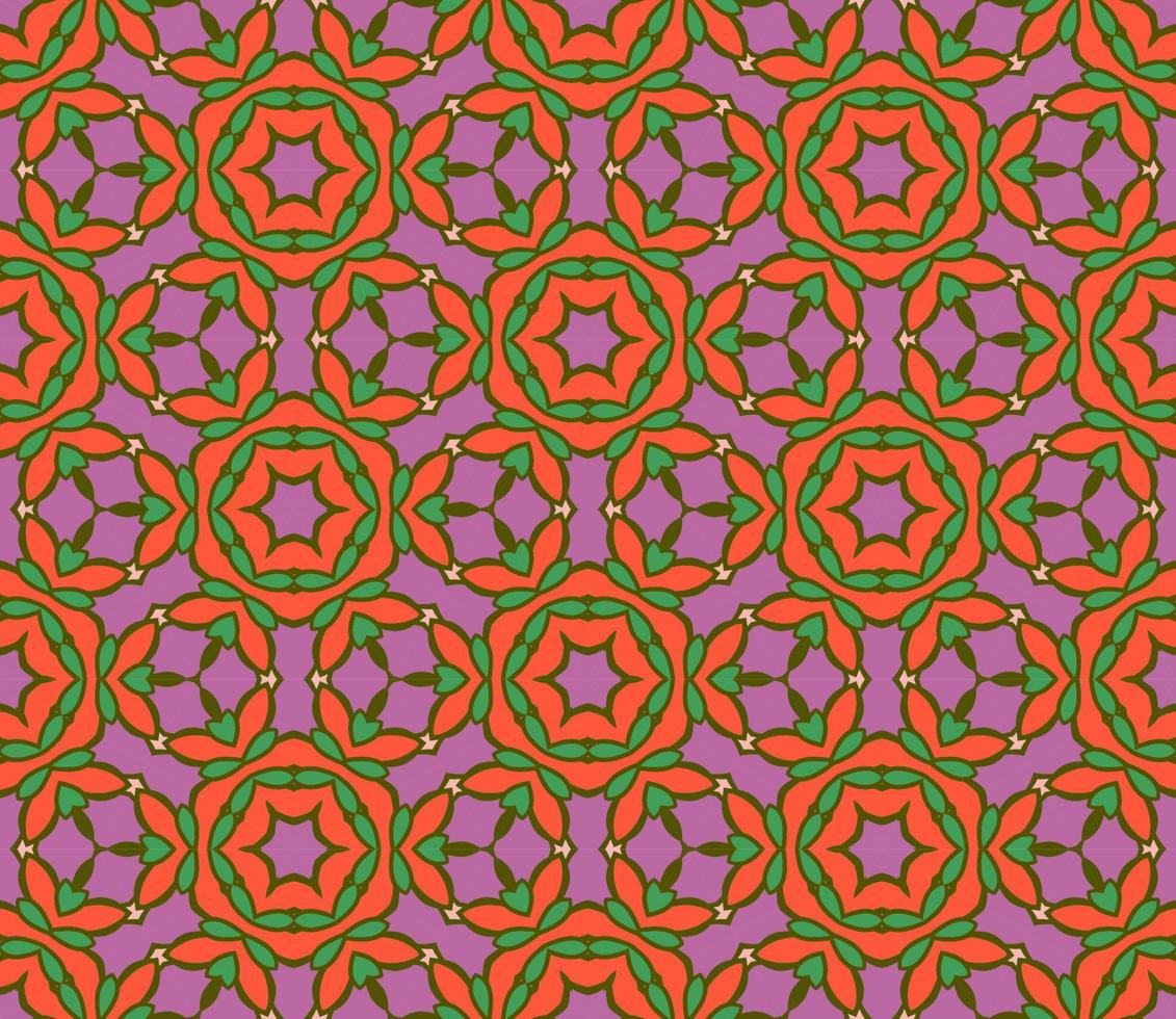 modello senza cuciture del fiore geometrico astratto di doodle colorato. sfondo floreale. mosaico caleidoscopio, geo piastrella di ornamento a linea sottile. vettore